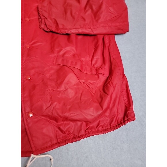Vtg Plac Jac Dunbrooke Windbreaker Mens L Red Trucker Million Miles Zip Safety - Picture 8 of 15